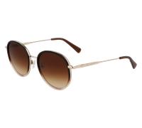 LONGCHAMP Femme LO176S 727 Lunettes de soleil Métal Or Ronde Normale