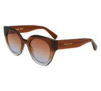 LONGCHAMP Femme LO750S 208 Lunettes de soleil Acétate Marron Ronde Normale