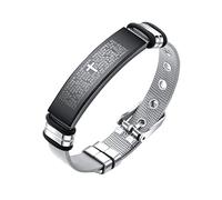 Longcreek Bracelet Bible Homme Bracelet Croix Religieuse pour Garçon Bracelet Bracelet Croix Bible Bracelet Bracelet Bracelet Manchette Verset Bible Bracelet Bracelet Écriture Croix Chrétienne