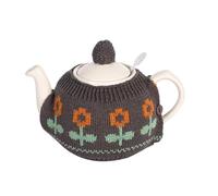 LONGDON HOMEONE Couvre-théière pour théière de 500 à 600 ml, garnissage 100% fibres acryliques, deux pièces (Tournesol gris foncé)