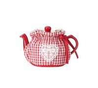LONGDON HOMEONE Théière confortable pour théière de 500 à 600 ml, en coton, garde au chaud et décorative, confortable, motif floral vintage, housse de bouilloire (carré rouge)