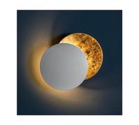 LONGDU Applique Murale LED en Forme de Lune Moderne, rotative à 360°, 3000 K, Or Antique, Design éclipse créatif, for Chambre à Coucher, Chevet, étude, escaliers, Couloir, Cuisine (Color : White, Si