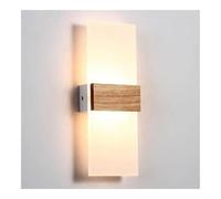 LONGDUOU Applique Murale Japonaise en Bois, Applique Murale Nordique Ronde/rectangulaire à LED à intensité Variable, Lampe Murale décorative(Rectangle)