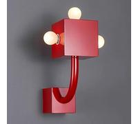LONGDUOU Applique Murale Moderne et créative avec col de Cygne et Abat-Jour carré, Applique Murale en Fer Rouge, Base E27