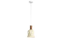 LONGDUOU Lustre Moderne Nordique créatif en résine avec Fleurs en Relief de 22 cm, Lampe de Chevet en Verre à vin, culot E27, Hauteur réglable for Salle à Manger, Chambre, Couloir, Salon(Beige)
