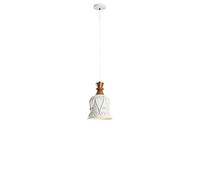 LONGDUOU Lustre Moderne Nordique créatif en résine avec Fleurs en Relief de 22 cm, Lampe de Chevet en Verre à vin, culot E27, Hauteur réglable for Salle à Manger, Chambre, Couloir, Salon(White)