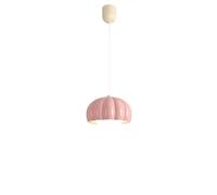 LONGDUOU Lustre Simple et créatif, Suspension LED Tricolore en résine Citrouille, plafonnier d'intérieur à Hauteur réglable for îlot de Cuisine, Salle à Manger, Chambre, Couloir, Bar, Salon(Pink)