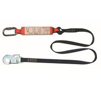 Longe 3M PROTECTA Sanchoc avec absorbeur d'énergie à sangle, longueur : 2 m, sangle 25 mm, mousqueton à vis AJ501 ouverture 17 mm, mousqueton automatique en acier AJ565 ouverture 17 mm, 2,0 m x1 morce