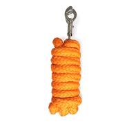 Longe avec crochet de panique pour cheval - Corde de fixation dans différents designs élégants - Laisse de fixation pour poney, âne, chèvre (orange)