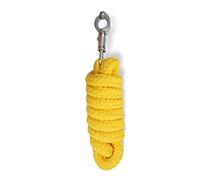 Longe avec crochet de panique pour cheval - Corde de fixation dans différents designs élégants - Laisse de fixation pour poney, âne, chèvre (jaune)