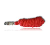 Longe avec crochet de panique pour cheval - Corde de fixation dans différents designs élégants - Laisse de fixation pour poney, âne, chèvre (rouge)