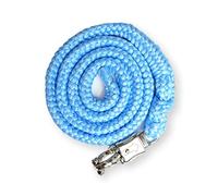 Longe avec crochet de panique | pour chevaux, poneys, shetty, ânes | corde d'attache dans de nombreux designs élégants | Longueur 1,60 m (Bleu clair)