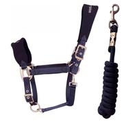Longe Cheval Licol de bride de cheval rembourré anti-usure | Ensemble de corde de plomb réglable for cheval de 2M, accessoire d'entraînement équestre Durable(Large size-1)
