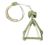 Longe Chien Animal De Compagnie Laisse Mode Deux Couleurs Correspondant Nœud Papillon Marche Chien Chat Harnais Rembourré Cordon Chien Fournitures Ceinture Chien(Grün,40-55cm)