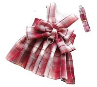 Longe Chien Arc Chien Collier Jupe Mignon Pet Harnais avec Sangle De Poitrine Traction Corde Chats Chiens Vêtements Harnais Ceinture Chien(Rot,40cm)