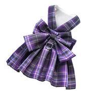 Longe Chien Arc Chien Collier Jupe Mignon Pet Harnais avec Sangle De Poitrine Traction Corde Chats Chiens Vêtements Harnais Ceinture Chien(Purple,58cm)