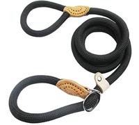 Longe Chien Chaîne Chien Laisse Slip Collier Marche Conduit Nylon Chien Montagne Escalade Corde Chiot Pet Traction pour Chiens Ceinture Chien(Black,6mm*1.5m)