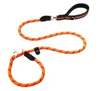 Longe Chien Chaîne en P réfléchissante Grand Collier pour Animaux de Compagnie Marchant Laisse Chien Corde d'escalade Confortable Ceinture Chien(Oranje,13mmX150cm)