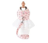 Longe Chien Chien Robe Harnais Et Laisse Ensemble 6 Couleur Fille Garçon Pet Chiot Petits Animaux Collier Marche Plomb Marchandises Ceinture Chien(Rosa,26-31cm)