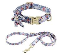 Longe Chien Collier De Chien en Nylon Laisse Harnais Merde Sac Ensemble Réglable Colliers De Chien Imprimés Harnais pour Chiens Ceinture Chien(A,25-40cm)