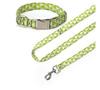 Longe Chien Collier pour Chien Motif Triangle Personnalisé Ensemble Collier Et Laisse pour Chien Noeud Papillon Amovible Collier De Chien pour Chiots Chihuahua Carlins Ceinture Chien(Grün,2.0 * 50cm)