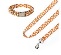 Longe Chien Collier Pour Chien Motif Triangle Personnalisé Ensemble Collier Et Laisse Pour Chien Noeud Papillon Amovible Collier De Chien Pour Chiots Chihuahua Carlins Ceinture Chien(Oranje,1.5*40cm)