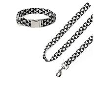 Longe Chien Collier Pour Chien Motif Triangle Personnalisé Ensemble Collier Et Laisse Pour Chien Noeud Papillon Amovible Collier De Chien Pour Chiots Chihuahua Carlins Ceinture Chien(Black,2.0*50cm)