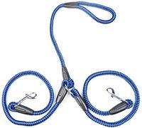 Longe Chien Deux Têtes Collier De Chien De Compagnie Laisse Double Twin Style Chiot Plomb Ceinture De Restriction De Sécurité Deux Chiens Ceinture Chien(Blue,1.5 * 120cm)