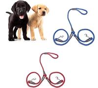 Longe Chien Deux Têtes Collier De Chien De Compagnie Laisse Double Twin Style Chiot Plomb Ceinture De Restriction De Sécurité Deux Chiens Ceinture Chien(Rot,1.5 * 120cm)
