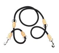 Longe Chien Double Laisse Collier De Chaîne en P Deux Laisses De Chien en Nylon Réglable Longue Et Courte Laisse De Dressage De Chien Attachée Corde De Chien Ceinture Chien(Black)