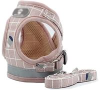 Longe Chien Écharpe pour Chien, Collier pour Chiot Et Chat, Gilet en Maille Respirante, Gilet Réglable pour Petit Chien, Sangle Et Fournitures pour Animaux De Compagnie Ceinture Chien(Rosa,24-27cm)