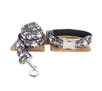Longe Chien Ensemble Collier Et Laisse pour Chien Collier pour Animal De Compagnie avec Nœud Collier De Chien Réglable À Dégagement Rapide Laisse De Marche Ceinture Chien(23-30cm)