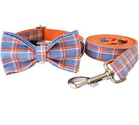 Longe Chien Ensemble Harnais Et Laisse pour Chien Réglable Ensemble De Collier À Rayures en Polyester Confortable Ensemble De Laisse pour Chien en Polyester Ceinture Chien(27-41cm)