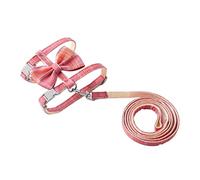 Longe Chien Harnais pour Animaux De Compagnie Personnalisé avec Nœud Papillon, Laisse, Sac De Caca, Ensemble De Traction pour Chien Fonctionnel, Collier Personnalisé Ceinture Chien(Rot,27-42cm)