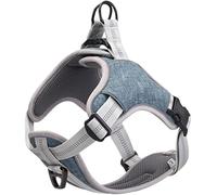 Longe Chien Harnais pour Chien en Nylon Ripstop Gilet Réfléchissant Réglable Collier De Chien Matériau Souple Petits Et Grands Chiens Ceinture Chien(Blue,30-40cm)