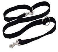 Longe Chien Laisse De Chien Rembourrée en Tissu De Plongée Double Tête Deux Laisses De Chien Collier De Chaîne en P Réglable Longue Corde Courte Chien Ceinture Chien(Black,2 * 2m)