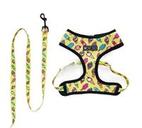 Longe Chien Laisse De Harnais De Collier De Chien en Nylon sans Traction Ceinture Chien(Yellow,21-30cm)