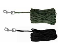 Longe Chien Nylon Noire Ou Verte 10 M 5 Mm