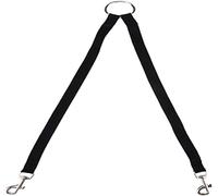 Longe Chien Nylon Pet Dog Coupler Laisse Marche Lead Traction Corde pour Deux Chiens Collier Leading Puppy Laisses Ceinture Chien(Black,1.5 * 45cm)