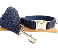 Longe Chien Plaid Pattern Pet Dog Collar Laisse Collier Confortable Collier Pet Supplies Soft Dog Collar Ceinture Chien(42-48cm)