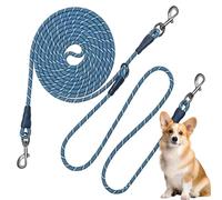 Longe Chien Très Longue Pour Jardin 5,97 m Corde Réfléchissante Haute | Câble D'Attache Pour Chien Extérieur Pour Deux Animaux Course Camping Marche Jeux En Extérieur Au Jardin Et Dans