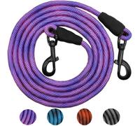 Longe D’entraînement Pour Chien 3 m, Corde D’attache Nylon 10 mm Double Extrémité, 2 Mousquetons Pivotants 360°, Extérieur