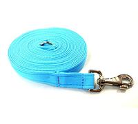 Longe de dressage pour cheval 9 m x 25 mm Bleu ciel