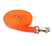 Longe de dressage pour cheval de 6 m - Grande laisse rembourrée de 25 mm et gâchette cannelée robuste à clipser - Orange