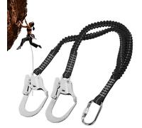 Longe de protection d'automne, lanière de harnais sécurité élastique à double crochet 25KN, harnais sécurité absorbant les chocs pour l'alpinisme en plein air, l'escalade, la toiture, le ser