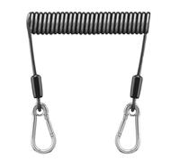 Longe de sécurité rétractable, attache à outils enroulée, cordon extensible en acier inoxydable avec bobine élastique, crochet en métal robuste, conception de sécurité anti-chute, longe de pêche téles