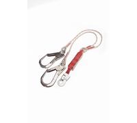 Longe en Y 3M PROTECTA Sanchoc avec absorbeur d'énergie à bande, longueur : 1,5 m, corde à noyau testée sur les bords, 12 mm, 1 x AJ565 mousqueton en acier, ouverture 17 mm et 2 x AJ527 mousqueton d'é