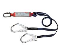 Longe en Y 3M PROTECTA Sanchoc avec absorbeur d'énergie à sangle, longueur : 1,5 m, sangle 25 mm, mousqueton à vis AJ501 ouverture 17 mm et 2 mousquetons AJ595 ouverture 50 mm, 1,5 m x1 morceau