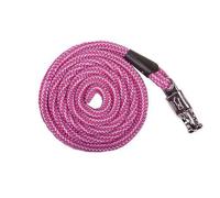 Longe équitation avec mousqueton anti-panique HKM Aachen Rose 180 cm
