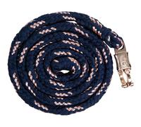 Longe équitation avec mousqueton anti-panique HKM Rosegold Bleu 180 cm